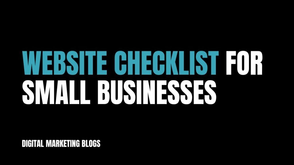 Website Checklist for Small Businesses