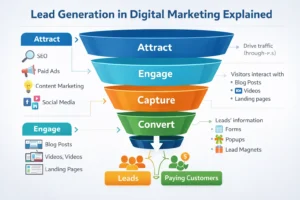 lead generation in digital marketing diagram explained